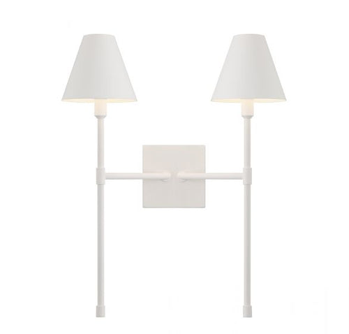 JEFFERSON 2-LIGHT WALL SCONCE, BISQUE WHITE