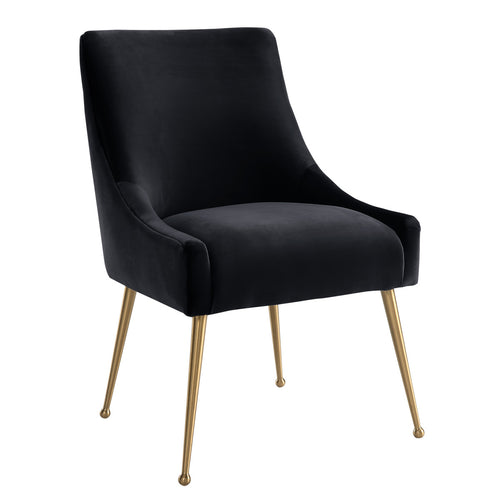 Black Velvet Side Chair