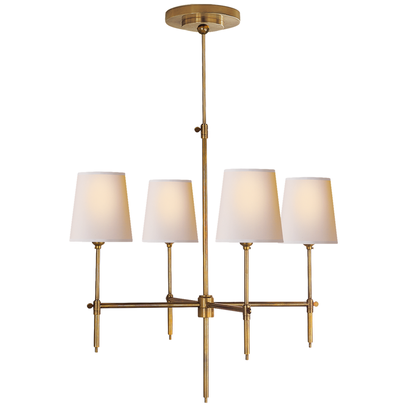 Bryant Large Ring Chandelier in Hand-Rubbed Antique Brass with Natural  Paper Shades - Lighting - Laura of Pembroke