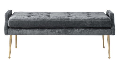 EILEEN GREY SLUB VELVET BENCH