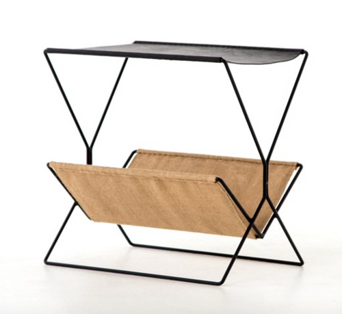 MONARCH MAGAZINE RACK-DISTRESSED BLACK