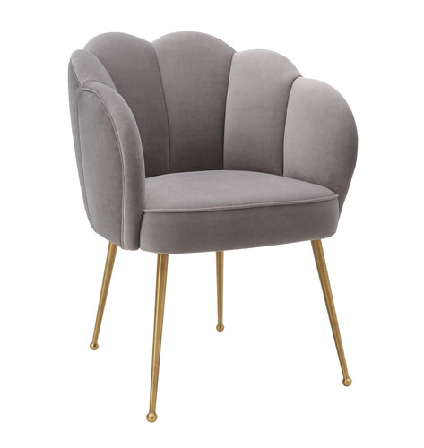 PEONY GREY VELVET DINING CHAIR