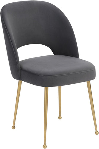 SWELL DARK GREY VELVET DINING CHAIR