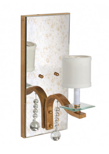 Antique Mirrored Gold Wall Sconce