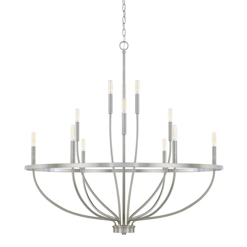 GREYSON 12 LIGHT CHANDELIER, BRUSHED NICKEL