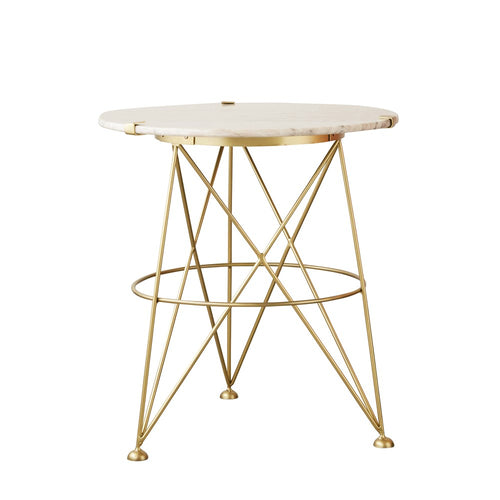 METAL TABLE WITH MARBLE TOP