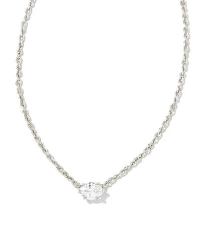 Cailin Crystal Rhodium CZ Pendant Necklace