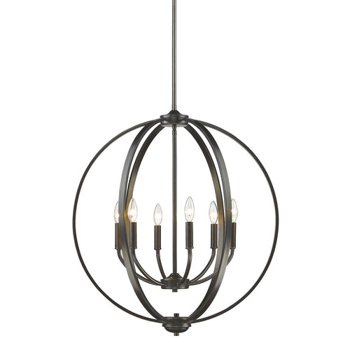 Colson Matte Black Chandelier