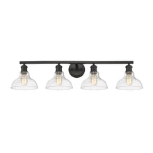 Carver 4-Light Bath Vanity in Matte Black with Clear Glass Shades