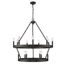 Alastair 2 Tier 9+6 Light Chandelier in Matte Black