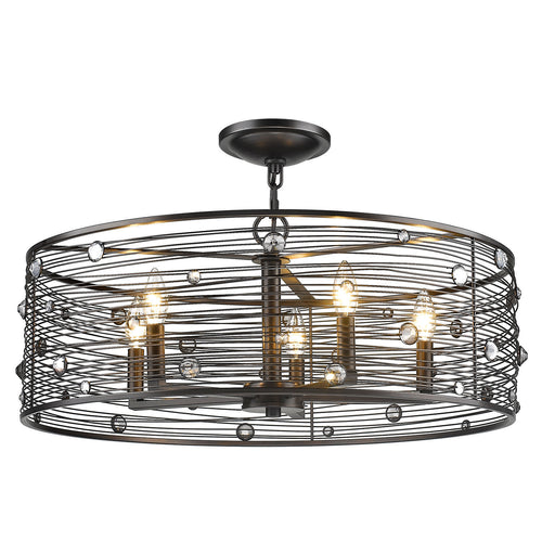 Bijoux 5SF Light Semi-Flush in Brushed Etruscan Bronze