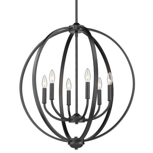 Colson Matte Black Chandelier