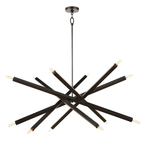 VIPER 12 LIGHT CHANDELIER, OIL RUBBED BRONZE