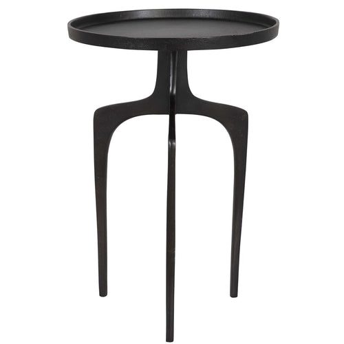 ALUMINUM ACCENT TABLE, DARK BROWN